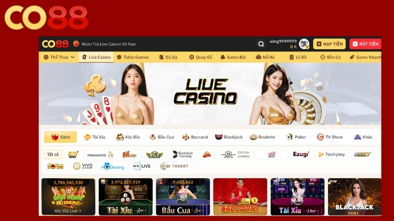 Đôi nét về sảnh cược live casino Co88
