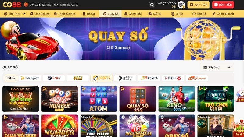 Giới thiệu sảnh xổ số Co88